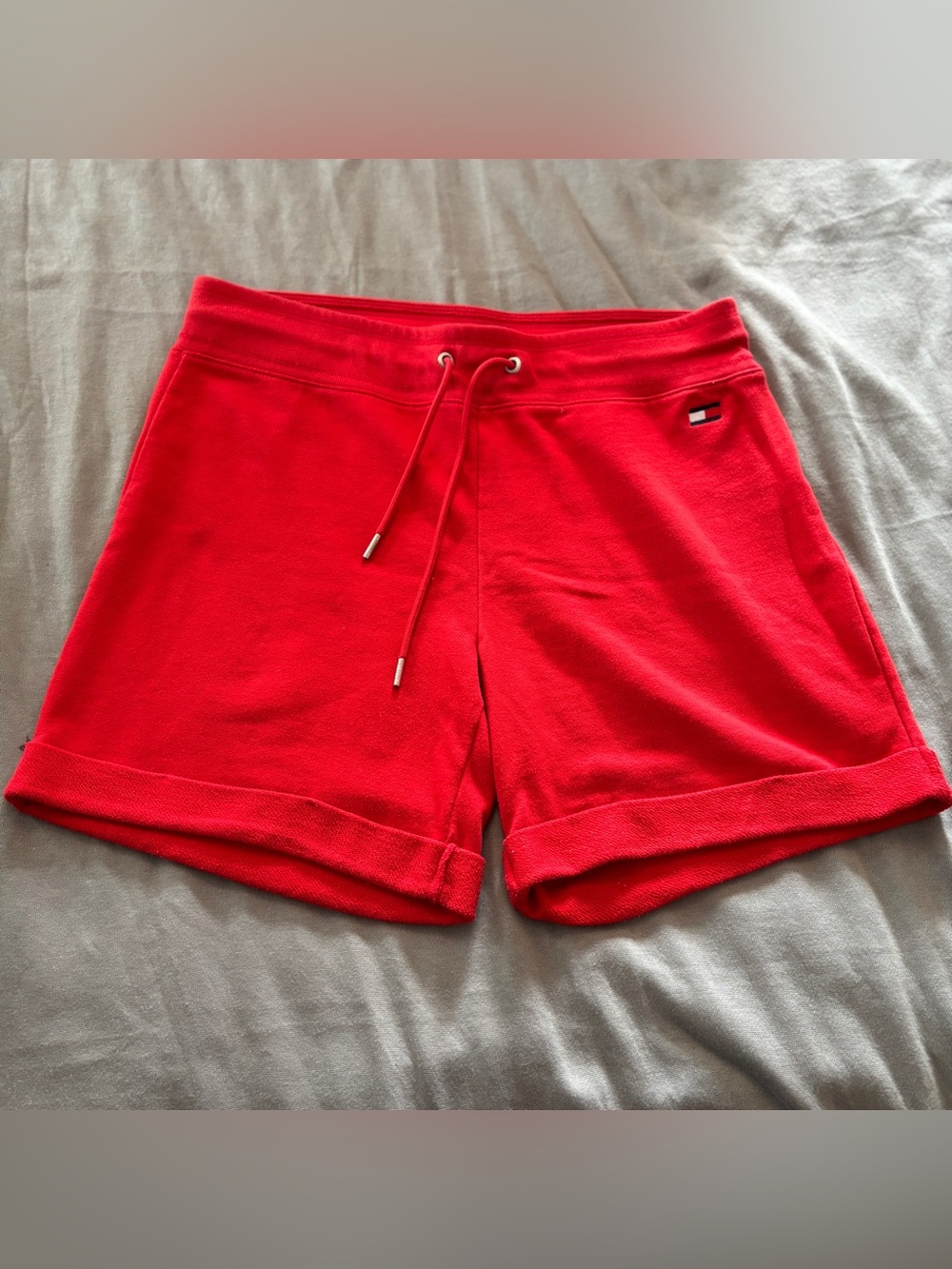 Tommy Hilfiger Sport Bright Red Terry Drawstring Women's Shorts